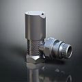 Two Piece Industrial Metal Hardware Connector With Threaded Ends And Silver Finish
