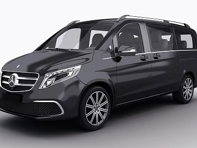 Black Mercedes-Benz Luxury MPV With Sleek Exterior And Spacious Interior Design 3d model
