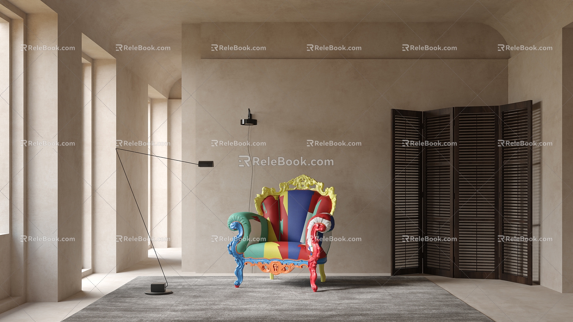 European-style Single Sofa Armchair 3d model