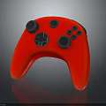 Ergonomic Red Gaming Controller With Black Buttons And Joysticks For Gamers