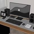 Modern Computer Office Supplies Combination Computer Tablet HP Keyboard Audio Mouse IPAD Office Supplies 3d model