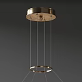 Elegant Modern Circular Chandelier With Brass Frame And Crystal Glass Pendants For Interior Design