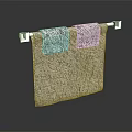 Modern Textured Towel Hanging On Chrome Towel Rack For Bathroom Living