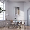 Modern Dining Table and Chair Combination 3d model