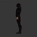 Hooded Dark Armored Warrior Outfit With Spiked Shoulders And Leather Details