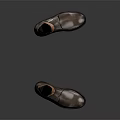 Men's Brown Leather Dress Shoes With Classic Slip On Design And Metal Buckle