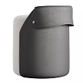 Modern Gray Fabric Stool With Black Backrest For Minimalist Home Decor