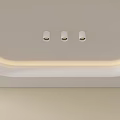 Modern White Ceiling Design With Recessed Lights And Curved LED Strip