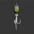 Colorful Yellow Blue Black Striped Fishing Lure Hard Bait With Hooks And Spinner Blade