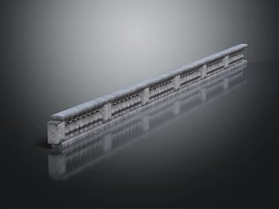 Decorative Stone Railing With Intricate Carved Details And Classic Design 3d model