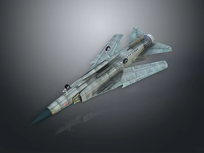 Detailed Military Fighter Jet With Sharp Nose Cockpit And Wing Design On Gray Background 3d model