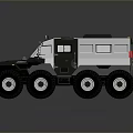 Military Green Off Road Vehicle With Six Wheels And Armored Body