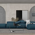 Sofa coffee table combination 3d model
