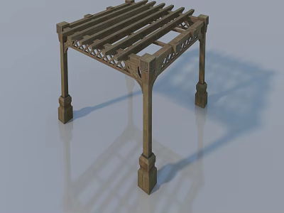Traditional Wooden Sofa And Coffee Table Set With Carved Design And Square Structure 3d model