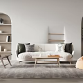 Nordic Sofa Coffee Table Combination 3d model