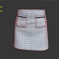Light Blue Casual Skirt With Front Pockets And Textured Fabric Design