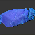 Natural Blue Stone With Textured Surface And Reflective Display On Black Background