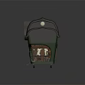 Cartoon Style Mobile Dining Car With Brown Roof And Green Body