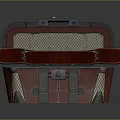 Vintage Red Equipment Storage Case Featuring Mesh Interior Green Straps And Lock