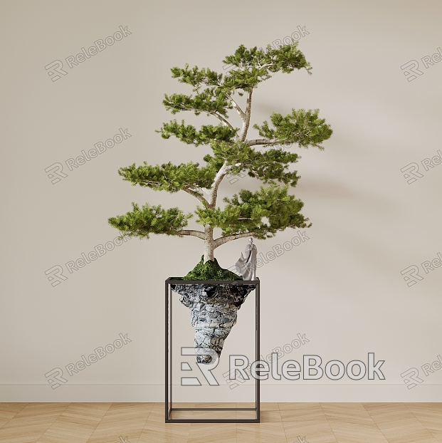 New Chinese potted plant landscape green pine landscape pine model