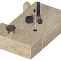 Middle Ancient Style Coffee Table 3d model