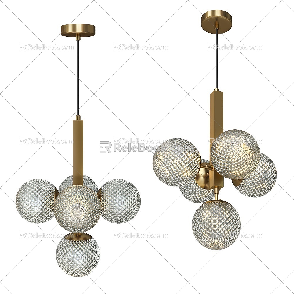 Felis modern metal chandelier 3d model