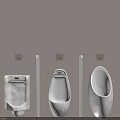 Modern White Ceramic Urinals Mounted on Wall in Public Restroom with Sleek Design
