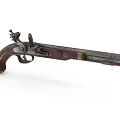 Antique Pistol With Wooden Grip And Metal Components Vintage Firearm Design