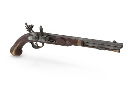 Retro musket weapon gun blunderbuss musket equipment retro 3d model