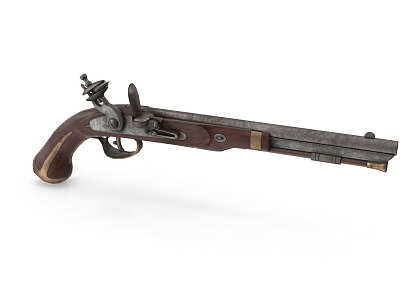 Retro musket weapon gun blunderbuss musket equipment retro 3d model