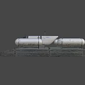 Modern Metallic Yacht Design With Cylindrical Structures And Platform Base