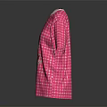 Pink Short Sleeve T-shirt with White Grid Pattern and Gramophone Red Case Design