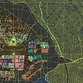 Aerial Planning of Modern Urban Area With Organized Buildings And Green Spaces