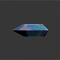 Colorful Transparent Faceted Crystal Sculpture With Pink Blue Cyan Hues And Reflection On Dark Background