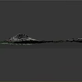 Detailed 3D Terrain Model Featuring Mountain Volcano Lake And Green Terrain