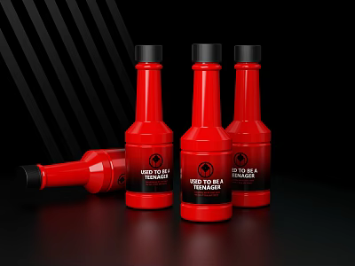 Modern bottle car oil film remover plastic packaging bottle 3d model