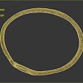 Artistic Ancient Green Metal Circular Ring Sculpture With Rustic Surface Texture