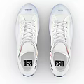 Converse All Star White High Top Canvas Shoes with Cancelled Lettering and Transparent Sole