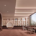 Book Art Display With Art Books On Shelves In Modern Interior Space