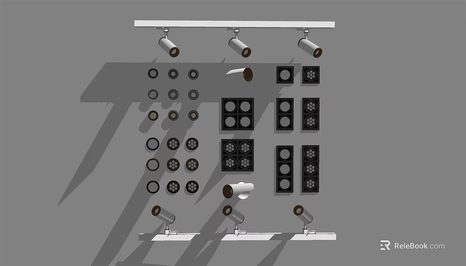 Modern Downlights and Spotlights with Various Designs for Interior Lighting 3d model 