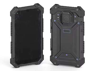 Heavy Duty Rugged Smartphone Front and Back View With Protective Design Features 3d model