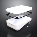 Sleek White Electronic Device With Two Layer Design And Black Support Frame