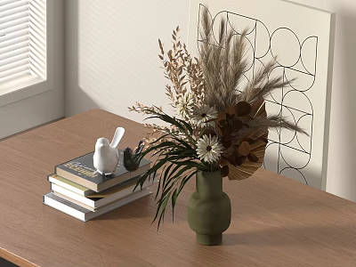 Modern Vase Ceramic Vase Flower Vase Flower arrangement 3d model