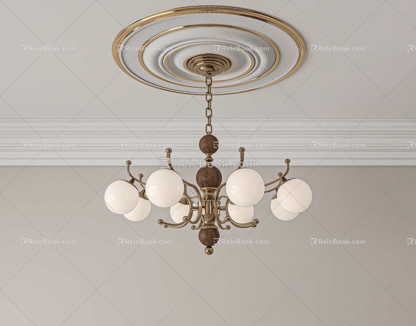 Middle Style Restaurant Chandelier 3d model