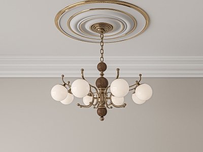 Middle Style Restaurant Chandelier 3d model