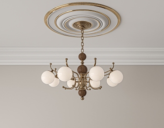 Middle Style Restaurant Chandelier 3d model