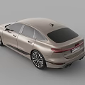 Modern Audi Beige Electric Sedan Featuring Sleek Design And LED Headlights