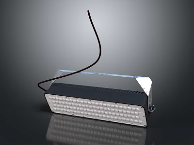 Modern Furniture LED Strip Light With Black Frame And Transparent Cover Design 3d model
