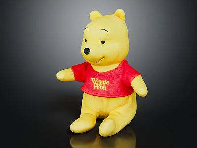 Adorable Winnie the Pooh Themed Kids Furniture with Soft Toy Accent 3d model