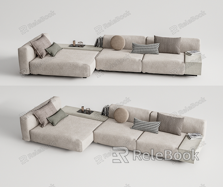 Modern corner sofa multiplayer sofa model